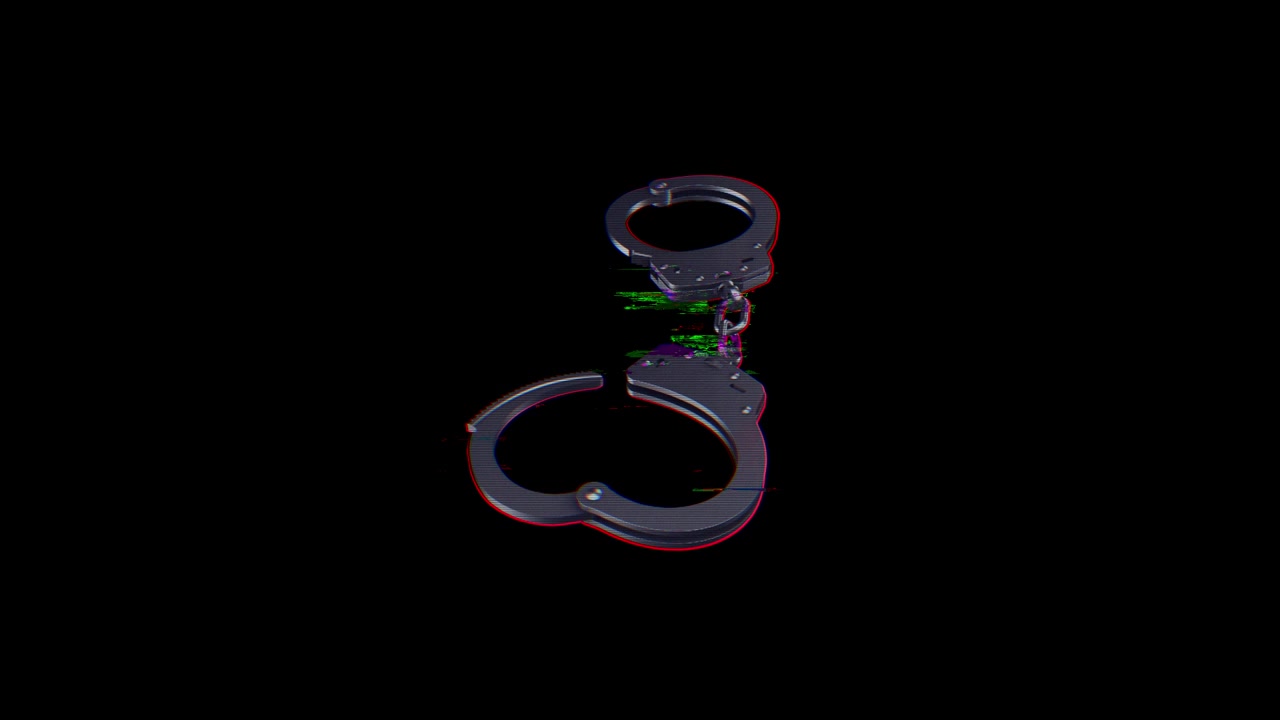 Elementi glitch noir animati su canale alfa