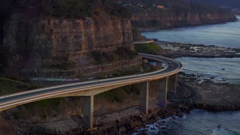 sea cliff bridge at coalcliff along grand pacific drive of illawarra region, new south wales australia