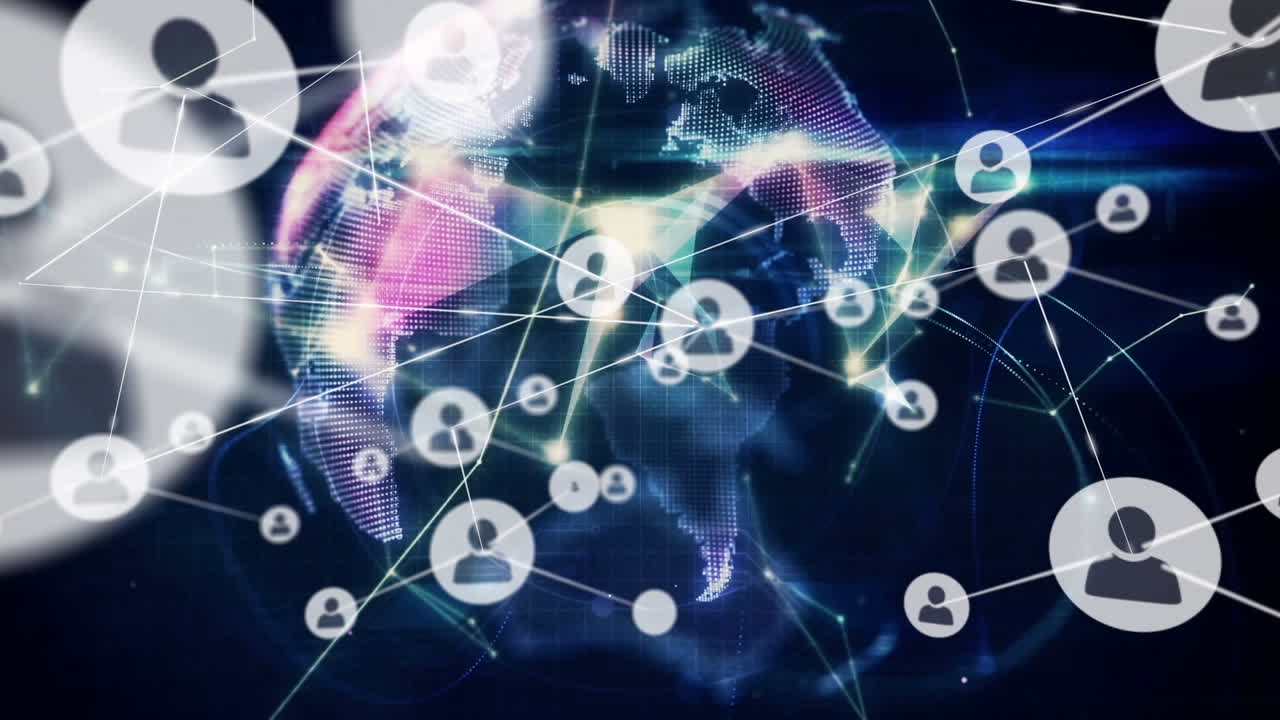 animación de la red de conexiones en todo el mundo