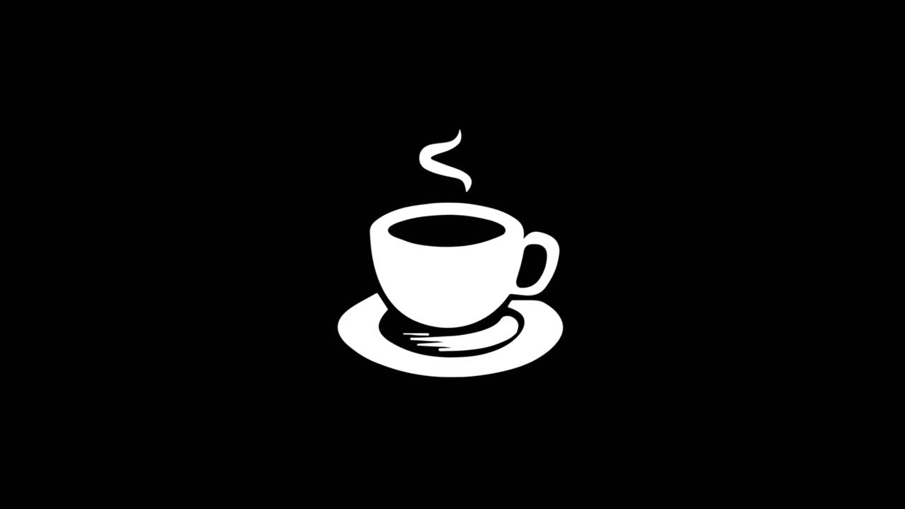Cup of tea icon old vintage twitched bad signal screen effect 4k animation twitch noise glitch loop