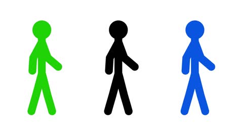 looped walking stickman 2d animation
