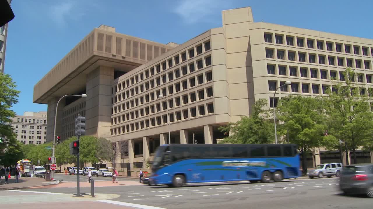 워싱턴 dc 1에 있는 fbi 건물의 설정 샷