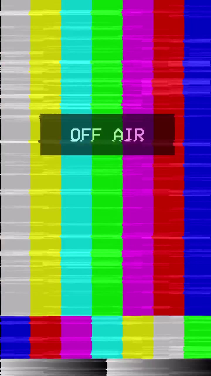 Off Air Television Test Pattern with Glitch and Static Effects