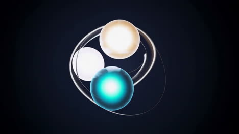 interconnected glowing spheres