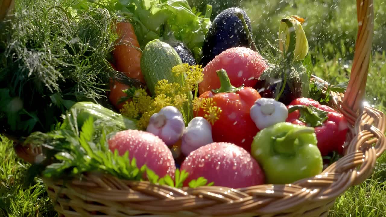 verduras recién recogidas en una canasta