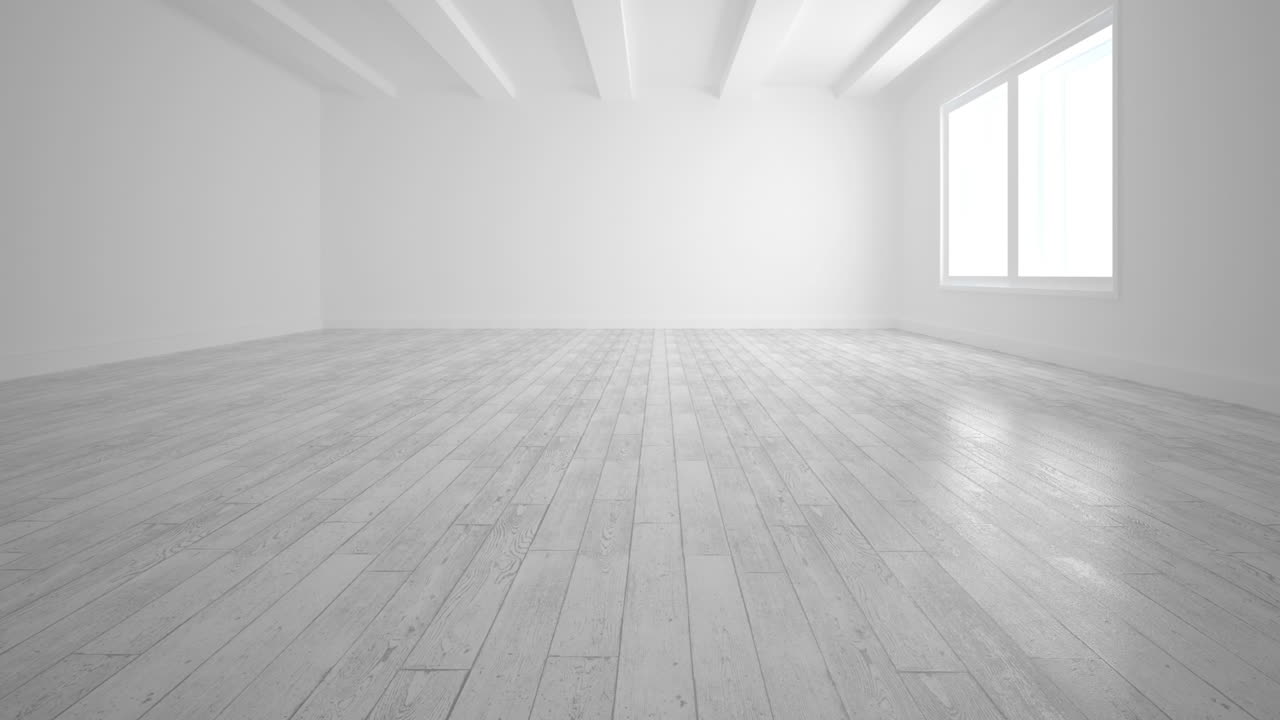 animación de un hexágono brillante verde sobre interiores modernos blancos