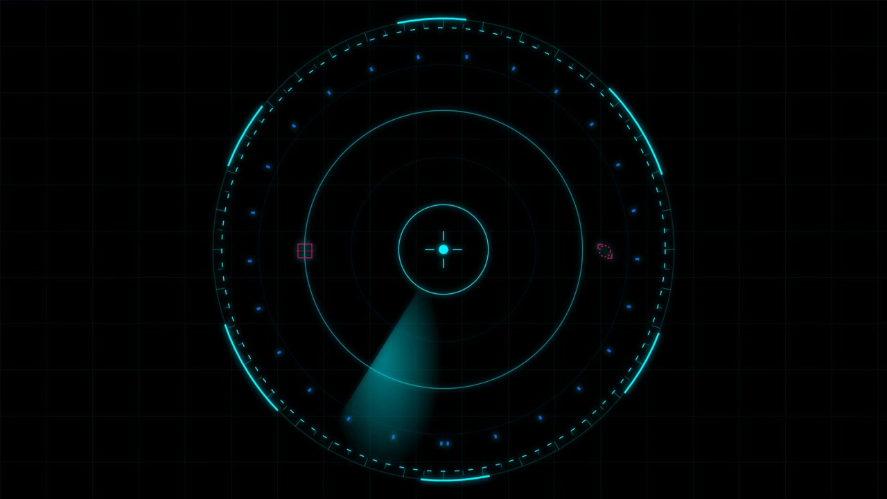 Interfaccia dello schermo radar digitale con scansione di obiettivi