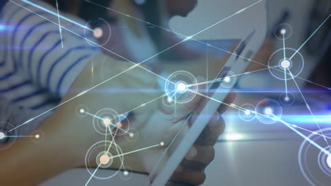animación de una red de conexiones entre diversos grupos de alumnos utilizando la tecnología