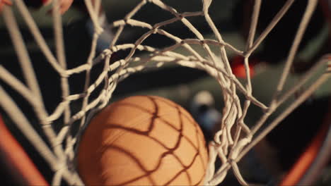 basketball players and hoop