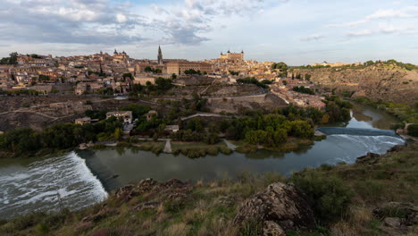 sunset panoramic timelapse of toledo imperial city, spain