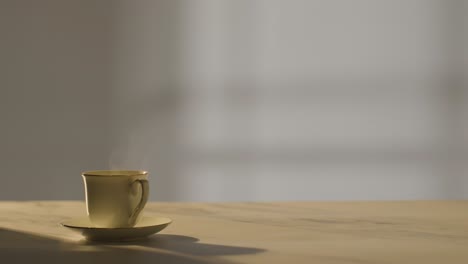 studio shot of traditional steaming british cup of tea with copy space 1