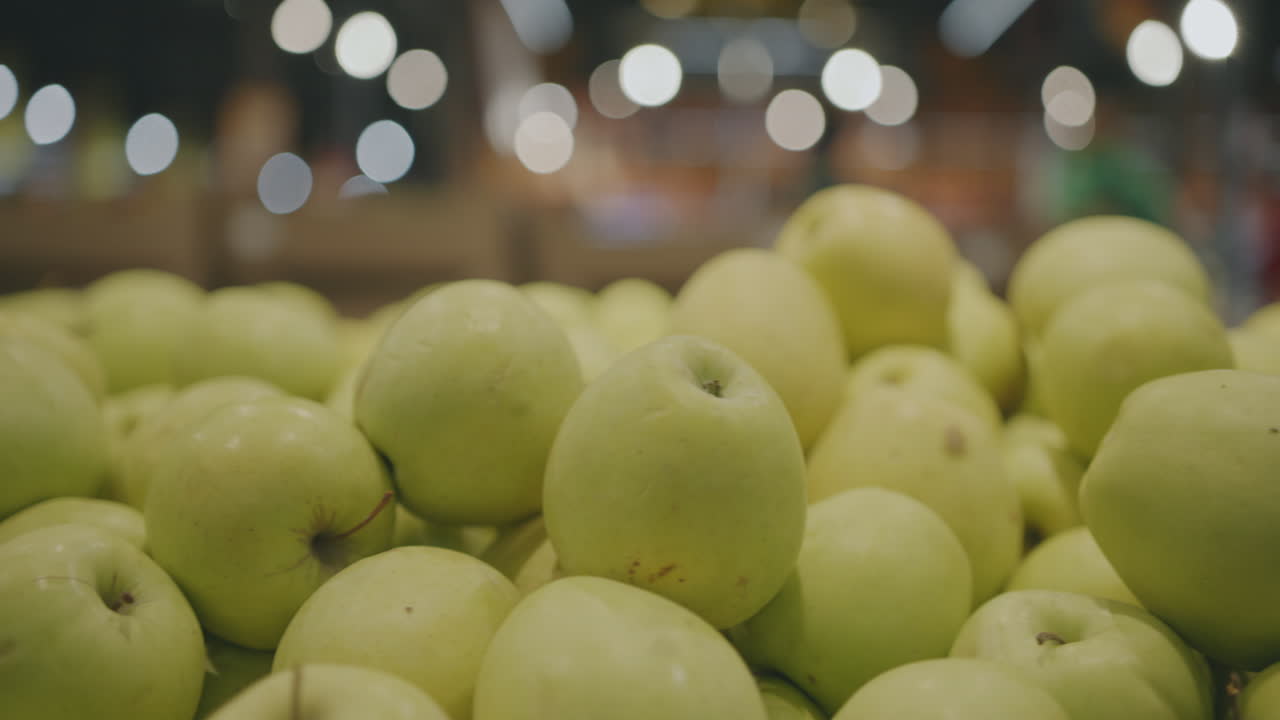 Green Apples in a Grocery Store