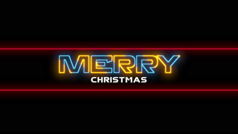 merry christmas with neon text and lines on dark gradient