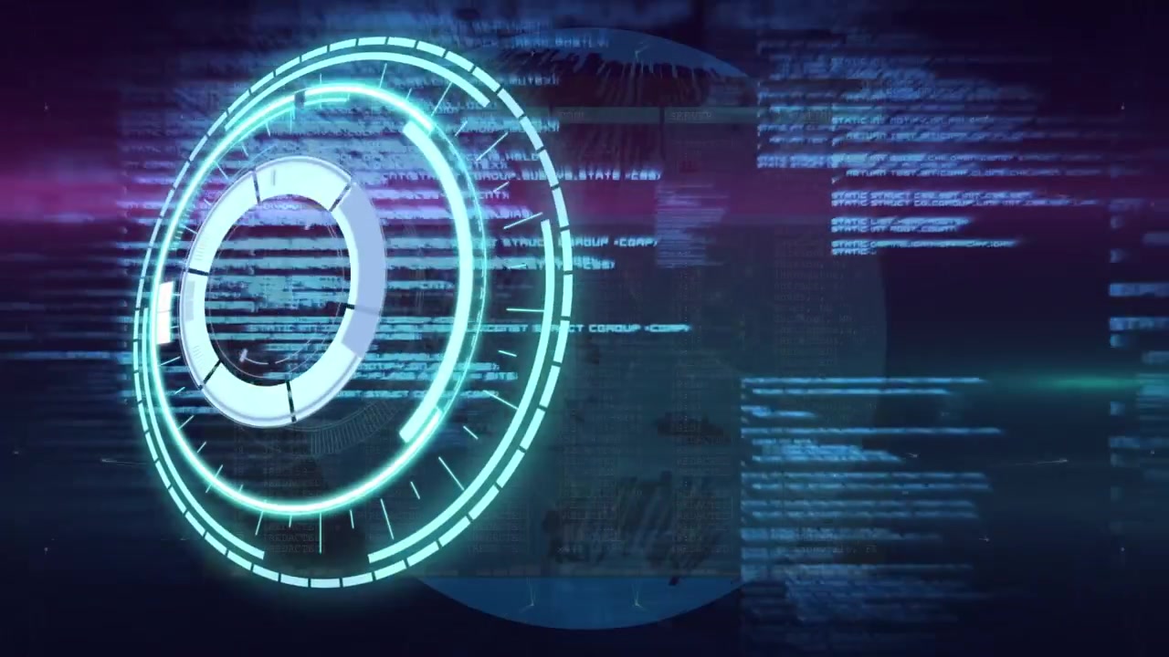 Animation of data processing over scope scanning and globe