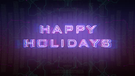 happy holiday with matrix numbers and text