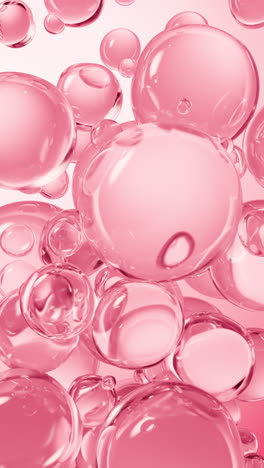 transparent pink liquid bubbles background, 3d rendering.