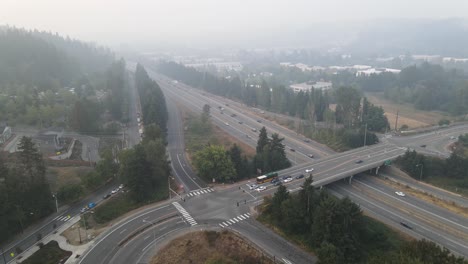 Incendio-En-La-Ciudad-De-Bellevue,-Seattle.