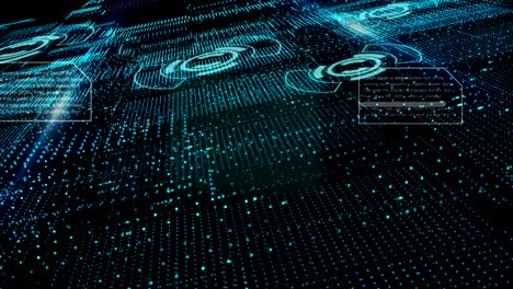abstract background with lines from points and light. motion graphics technology and business concept