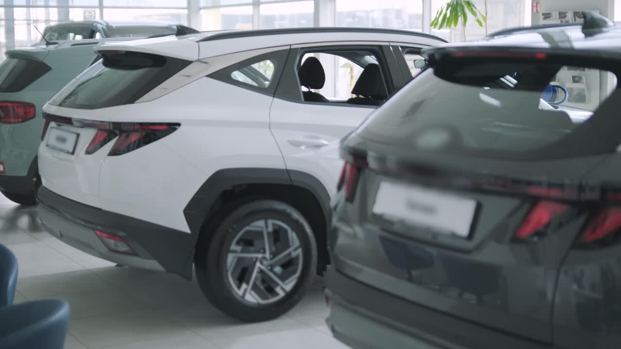 New SUVs on display in a car dealership