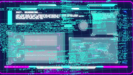 animación del procesamiento de datos en la interfaz
