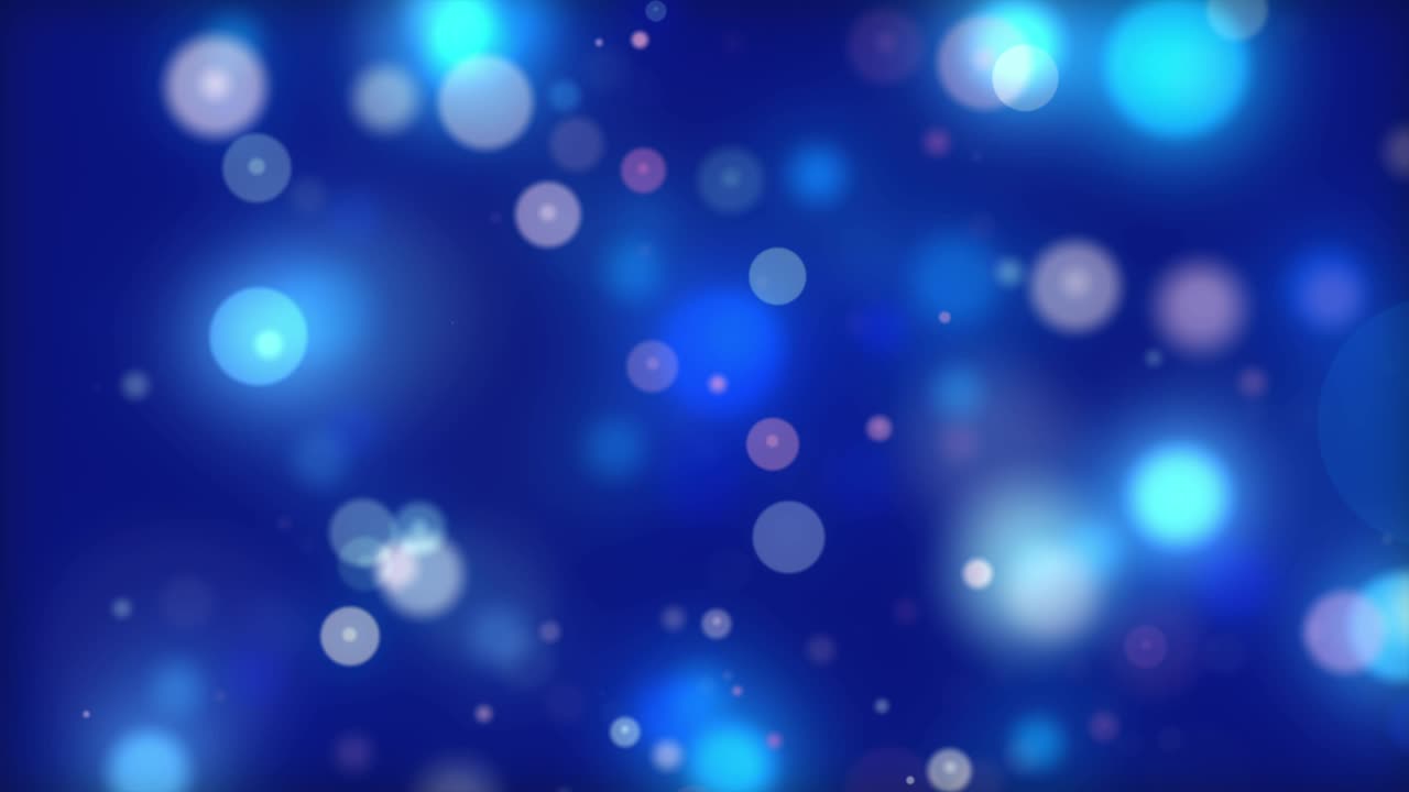애니메이션 파란색과 분홍색의 초점 밖의 반이는 구름이 물 에 가라앉는 보케 배경