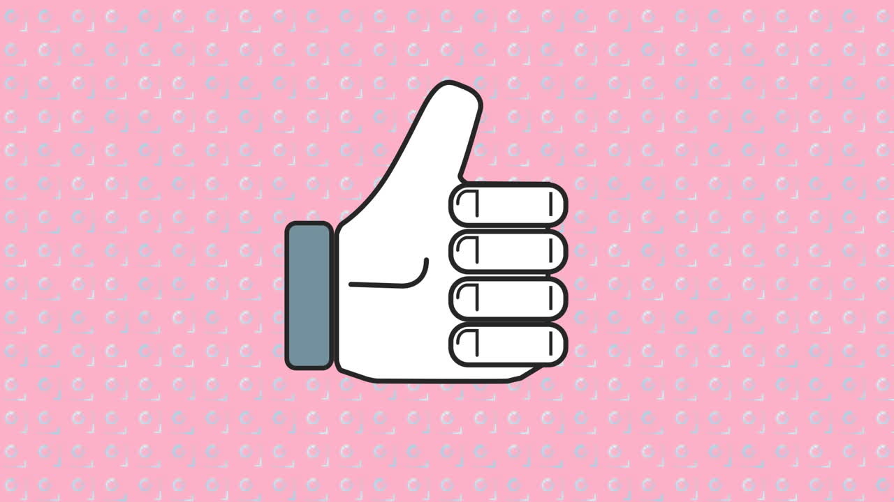 핑크색 배경에 맞춰 끊임없는 패턴으로 회전하는 원 위의 아이콘의 애니메이션