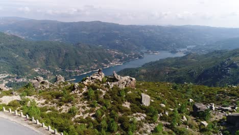 gerês , braga , portugal aerial view stunning nature landscape