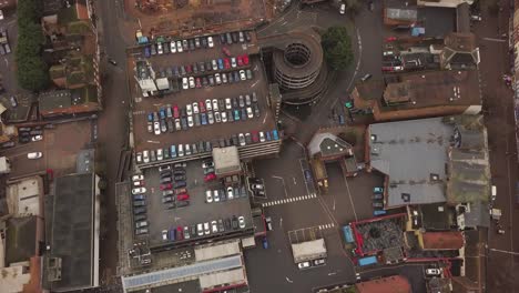 taunton, somerset, england, december 27, 2019: aerial view of taunton town center