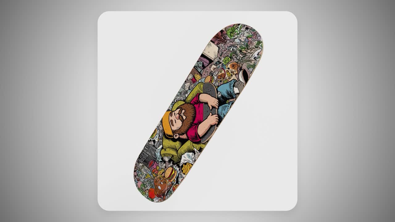 Skateboard Deck AE Template - 4 Animations - Custom Deck Creator