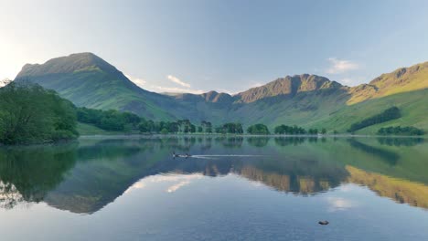 Kanadische-Gans-Am-Buttermere-Lake,-Lake-District,-Cumbria,-England