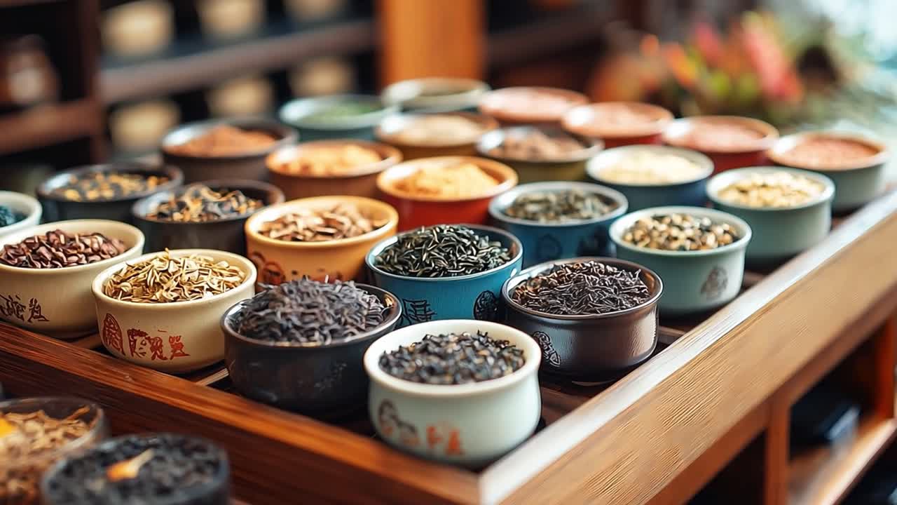 Collection of Different Tea Varieties in Bowls