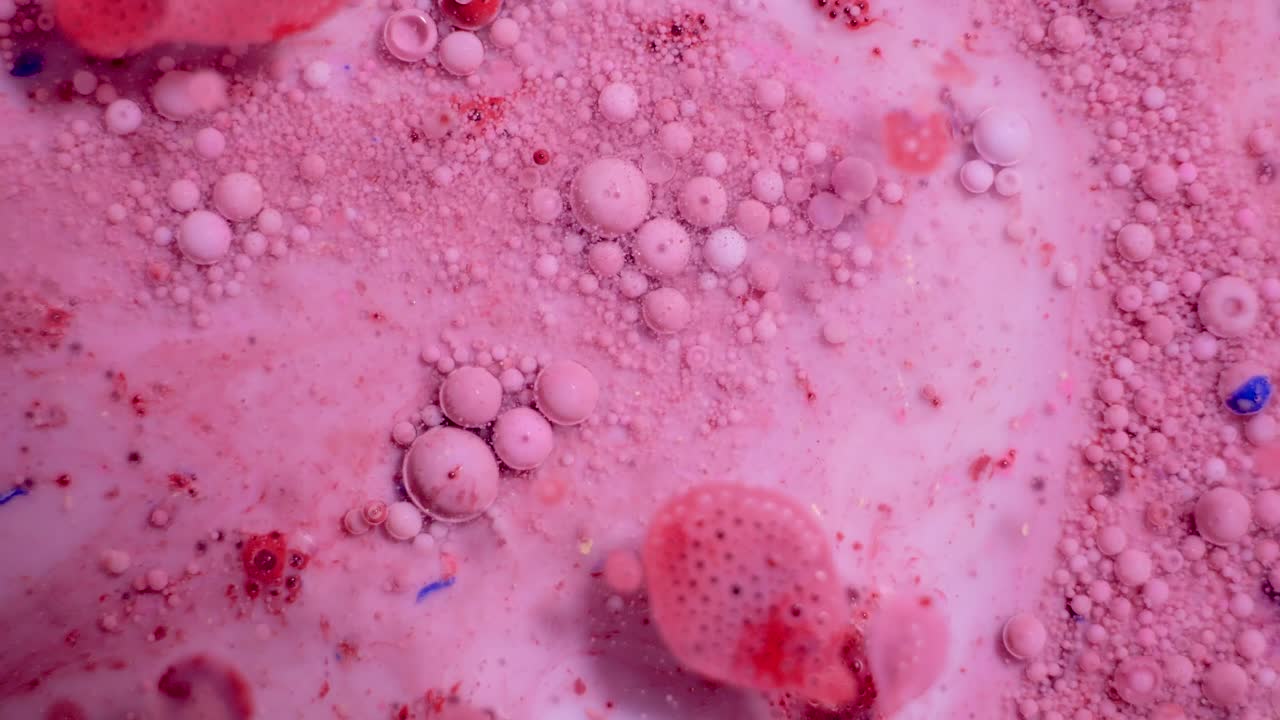 Abstract Pink and Red Liquid Bubbles