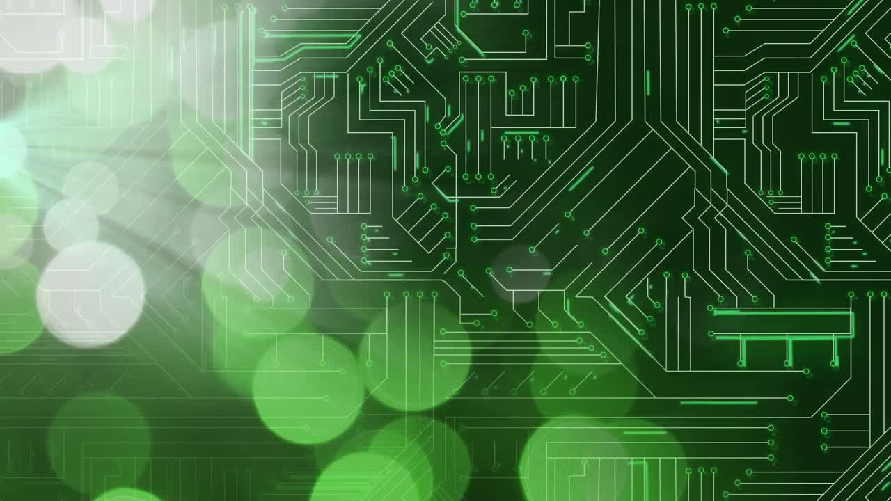 검은 바탕에 밝은 반점이 있는 연결 네트워크의 애니메이션