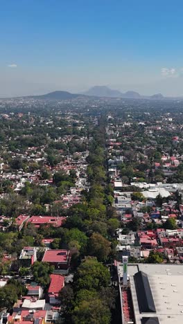 elevated vertical view of quevedo avenue in coyoacan, cdmx