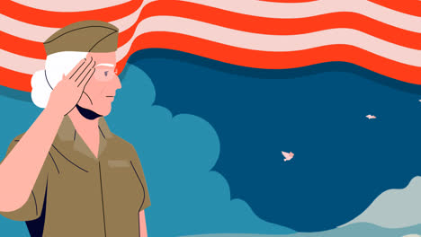 an animation of a flat veterans day instagram posts collection