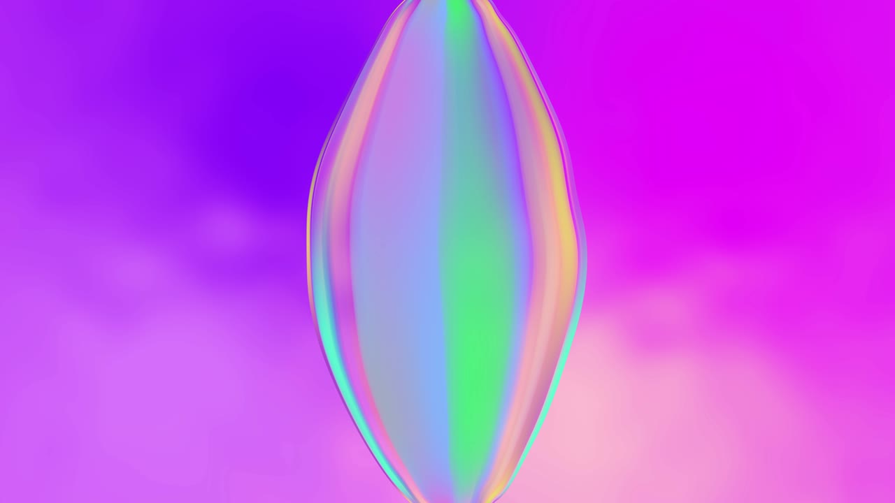 무지개 색의 타원형 비누 거품 모션 그래픽