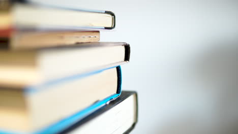 Extreme-Close-Up-Of-Book-Stack