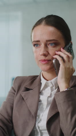 businesswoman on phone call in office