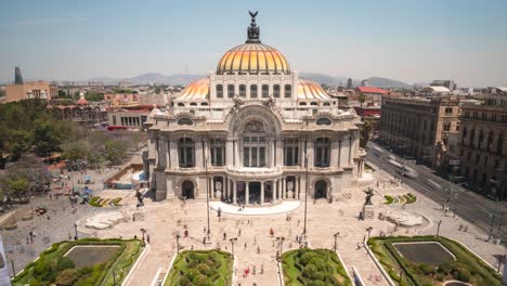 Hyper-Lapse-Shot-Of-Unique-Building-Architecture-Of-Fine-Arts-Palace-In-Mexico-City