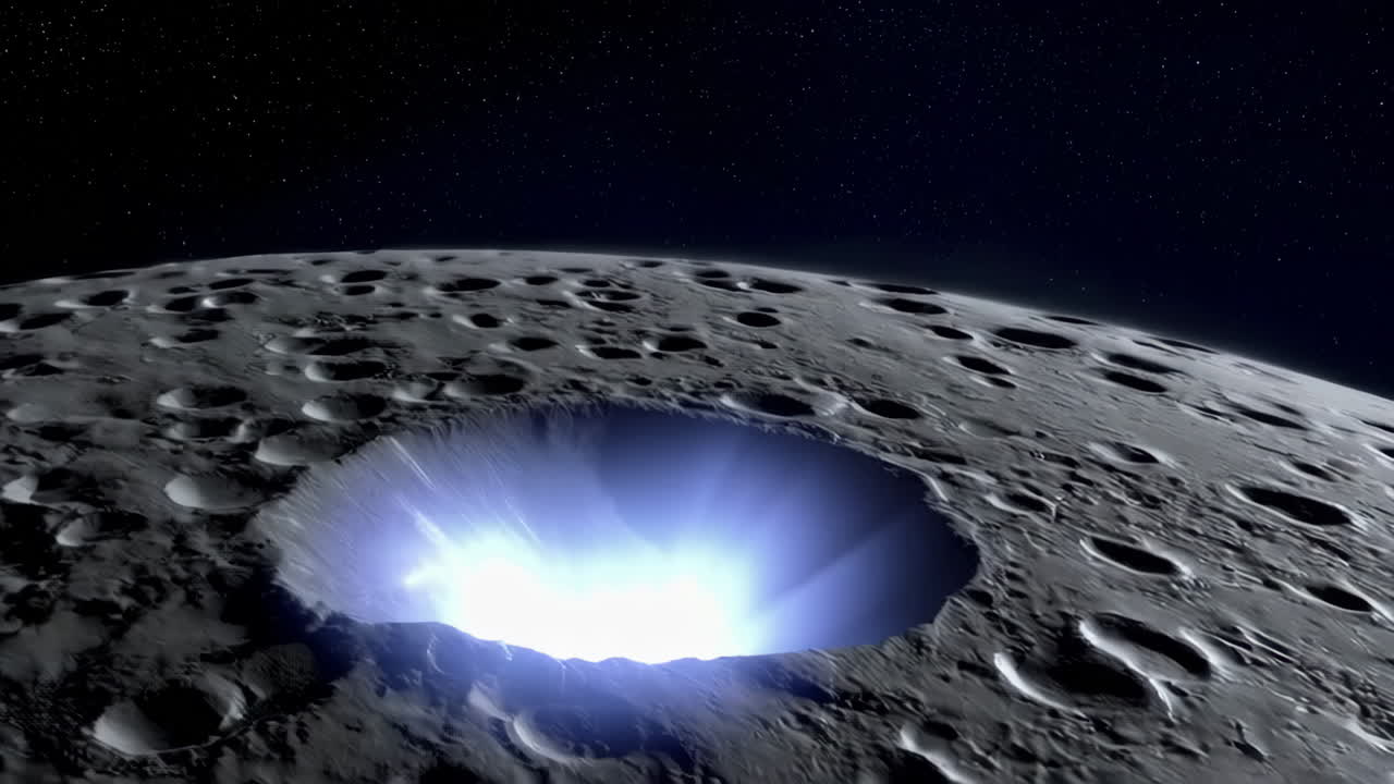 Lunar Crater with Glow