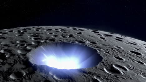 lunar crater with glow