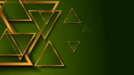 green and bronze glossy triangles abstract tech motion background