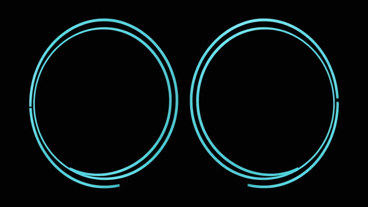 Animated Cyan Circular Loading Rings on Black Background