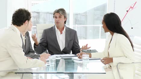 a meeting of a multicultural business team
