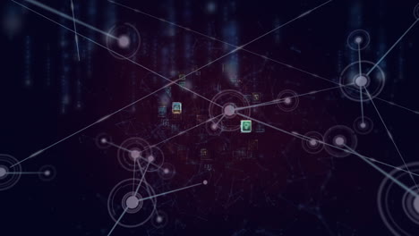 animazione della rete di connessioni su sfondo nero