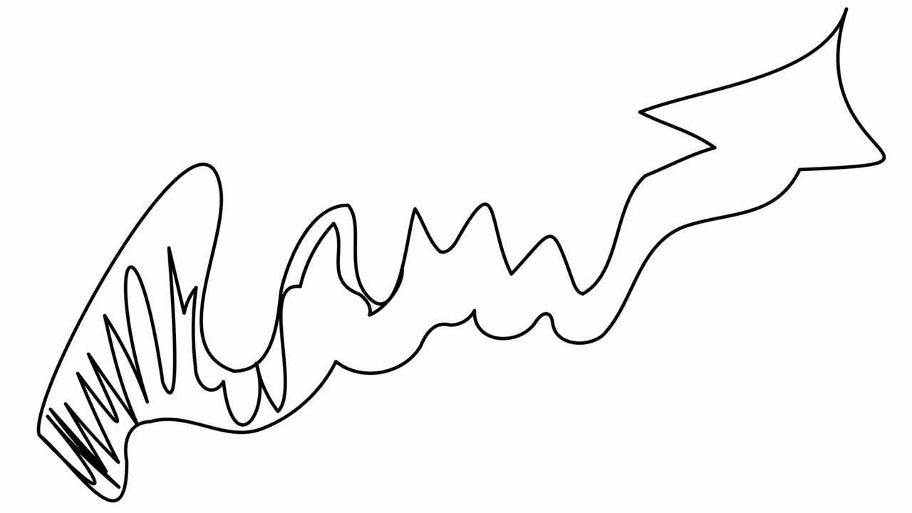 Self-drawing doodle arrows with one line.