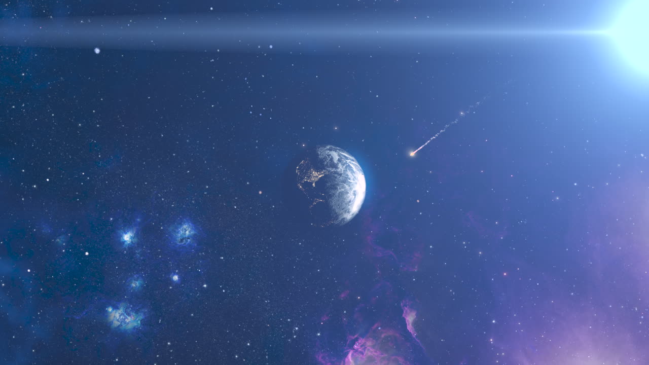 la tierra en la inmensidad del espacio