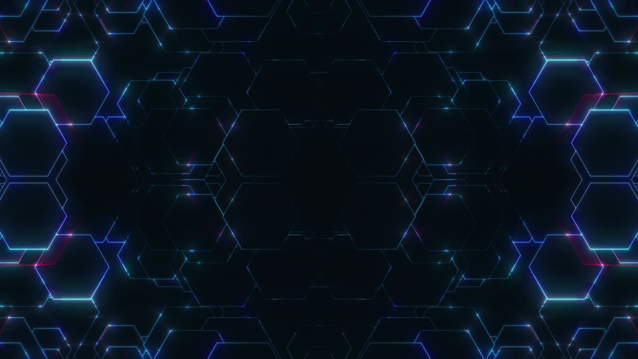 VJ Loop Of High Tech Blue Modern Grid Pattern