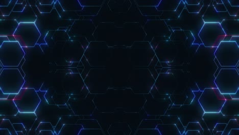 vj loop of high tech blue modern grid pattern