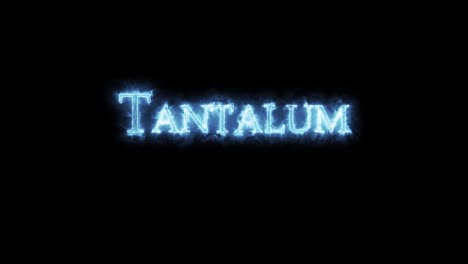 tantalum, chemical element, written with fire. loop